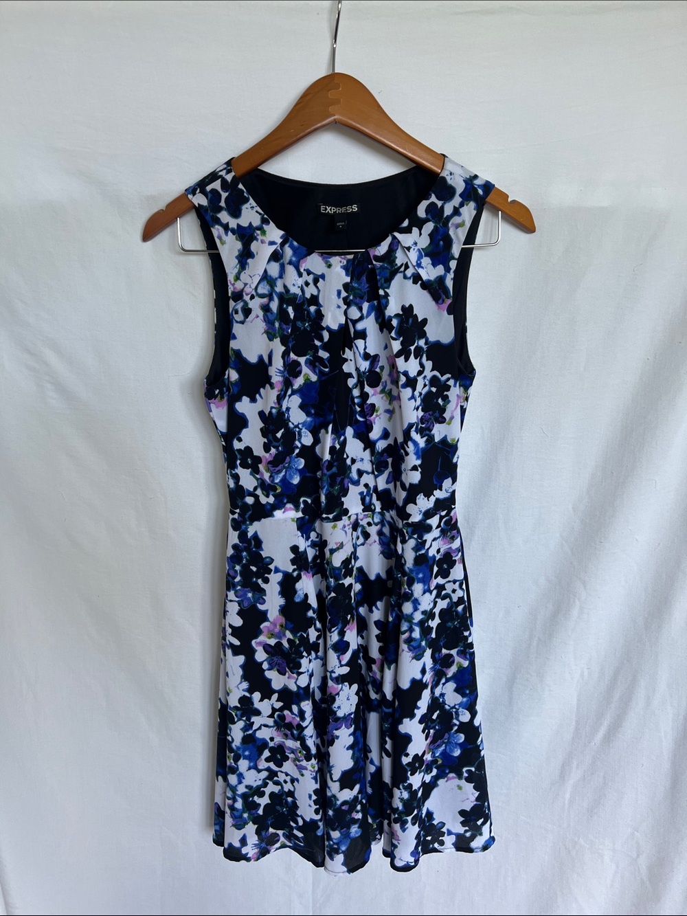 Express Floral Sleeveless Fit and Flare Mini Dress